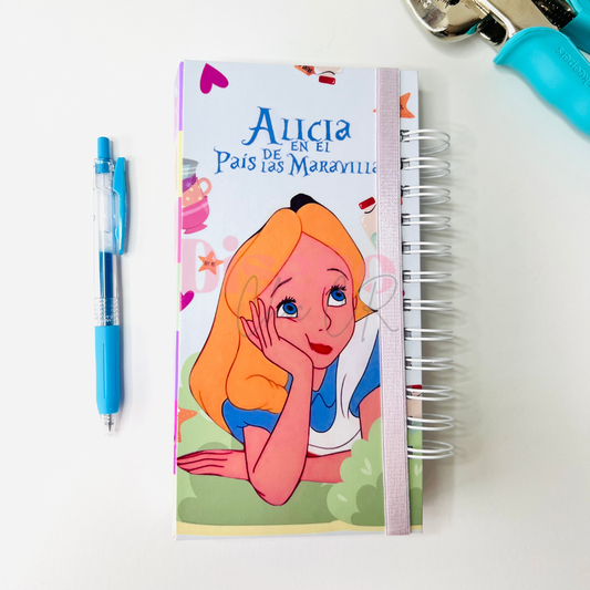 Planificador semanal sin fechas y anotador de Alicia en el país de las maravillas