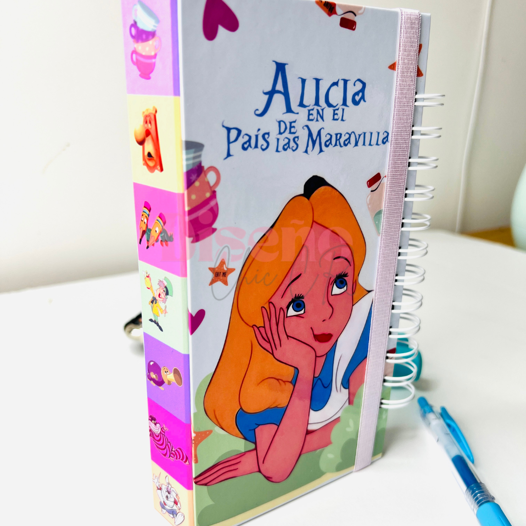 Planificador semanal sin fechas y anotador de Alicia en el país de las maravillas