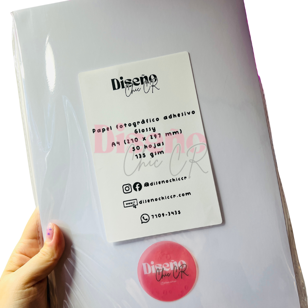 Papel fotográfico adhesivo Glossy A4 - 135 g