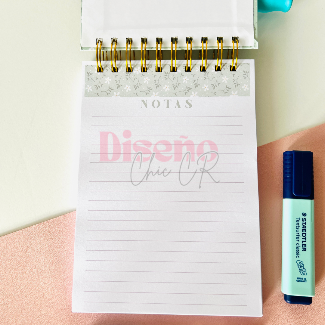 Libreta para notas diseño floral