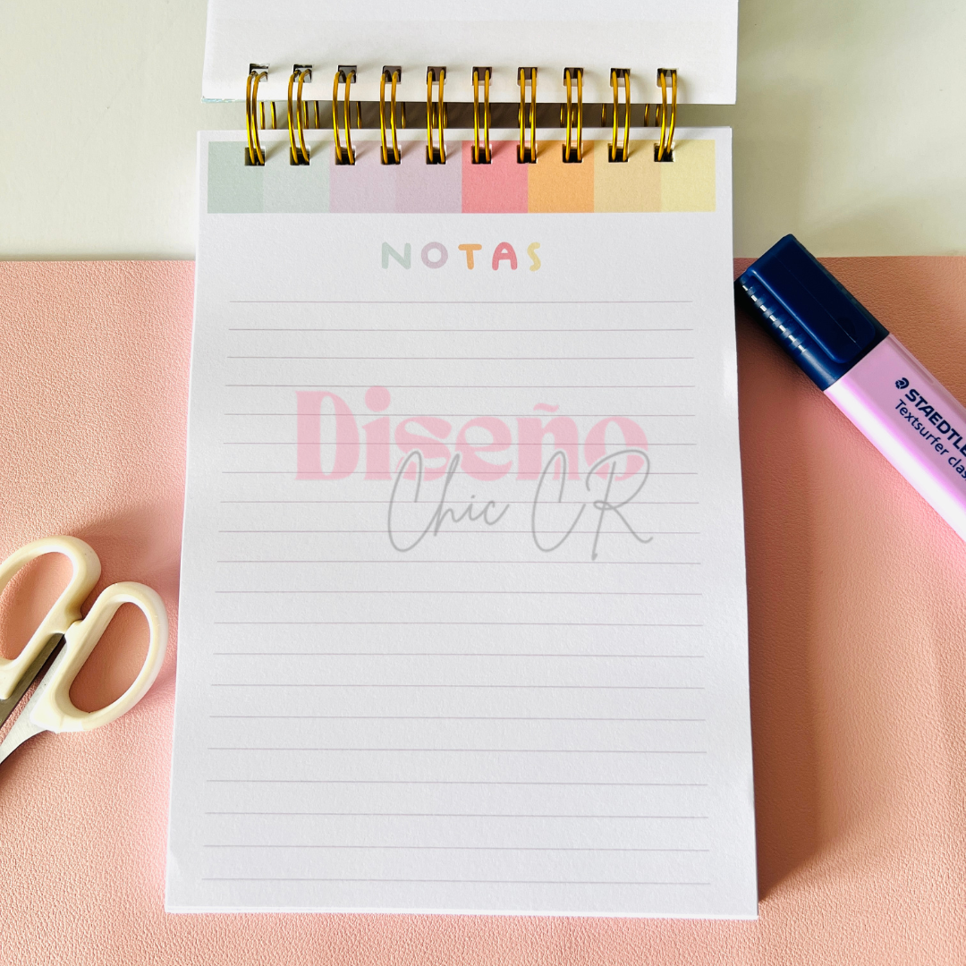 Libreta para notas colores pastel