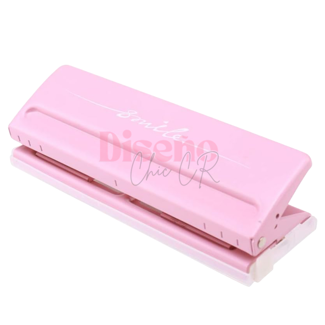 Perforadora ajustable para portafolios tipo binder A5