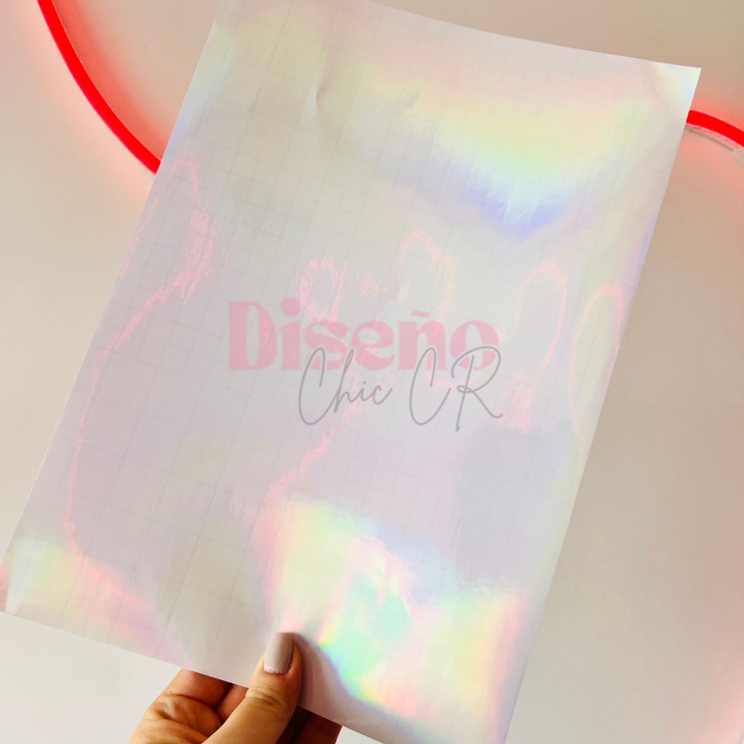 Laminante Holográfico en frío Efecto Arcoíris 🌈 - Paquete 5 unidades A4