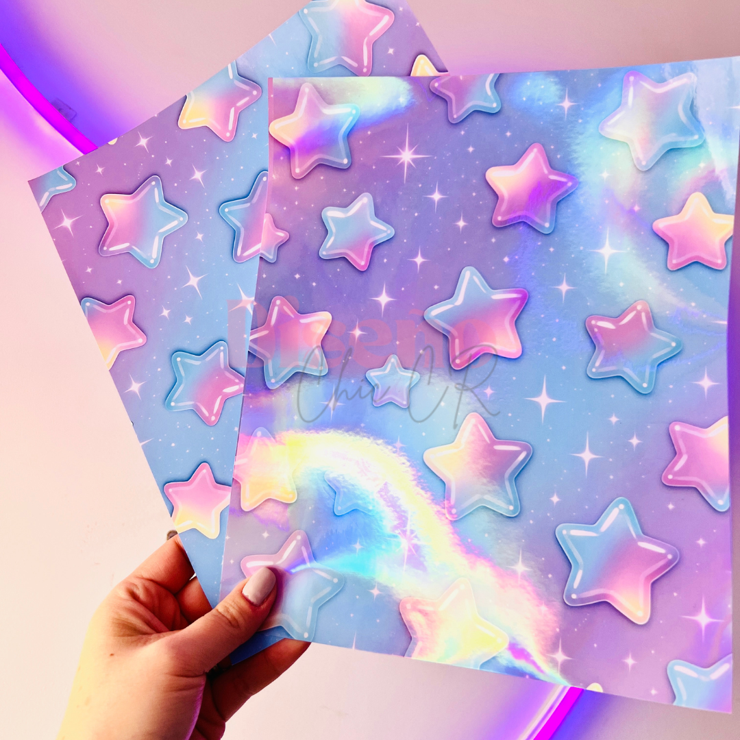 Laminante Holográfico en frío Efecto Arcoíris 🌈 - Paquete 5 unidades A4