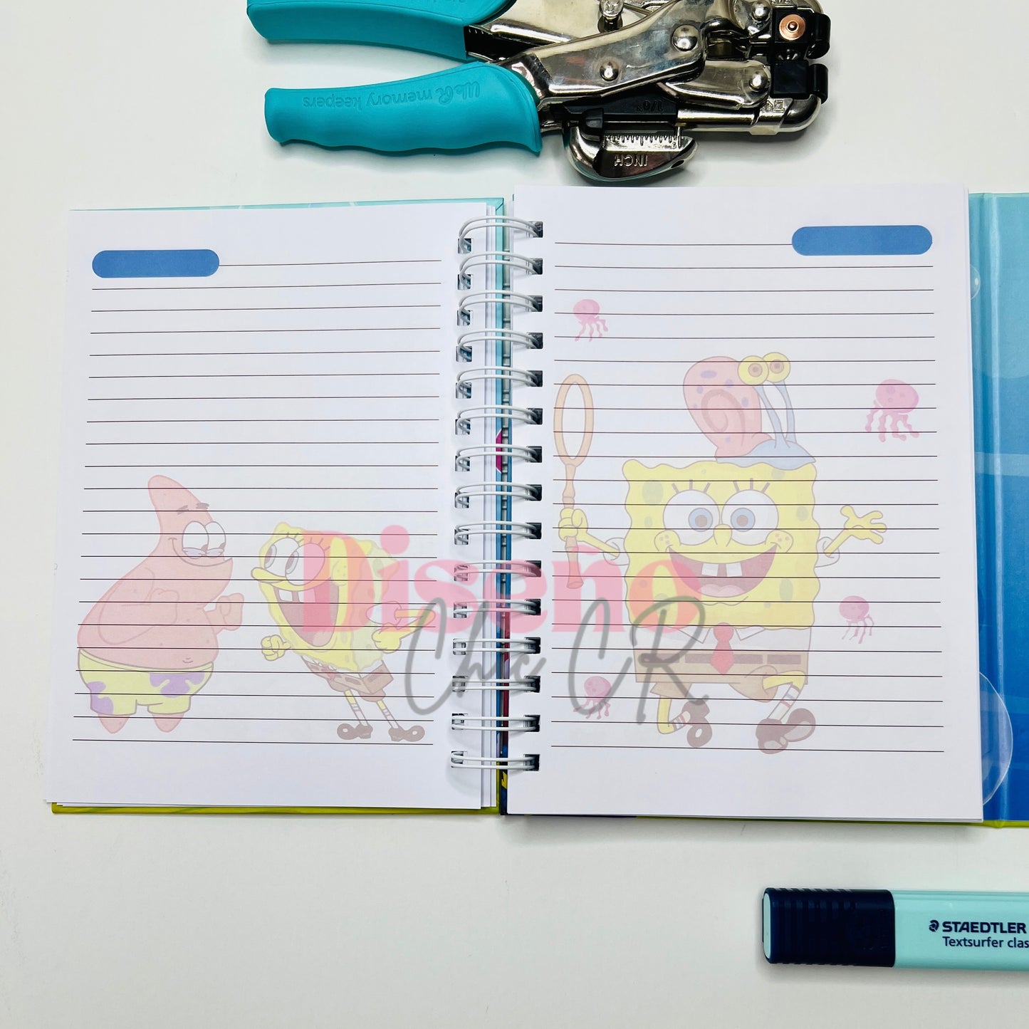 Cuaderno y libreta de pendientes inspirado en Bob Esponja
